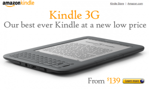 Amazon Kindle 3G price drop