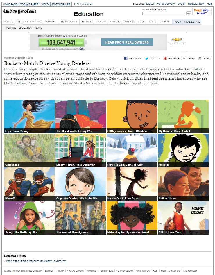 NYT Books to Match Diverse Young Readers